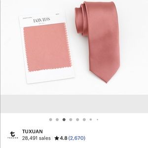David’s Bridal Desert Coral satin neck ties and pocket squares